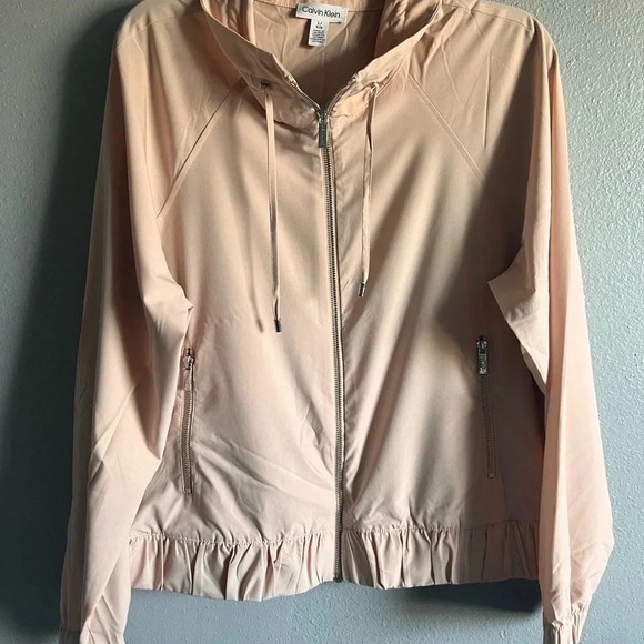 Calvin Klein Blush Women’s Lightweight Full-Zip  Jacket Size L - Picture 8 of 13